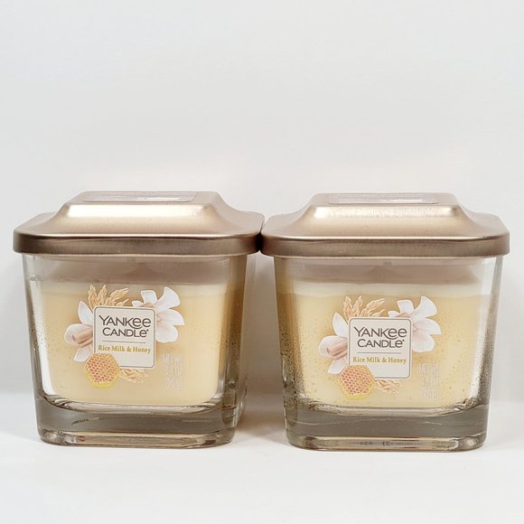Yankee Candle. Rice Milk & Honey. Small Elevation Candle 3.4 Oz. (Pack of 2).